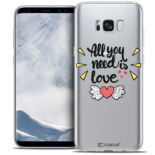 Caseink Coque Housse Etui Samsung Galaxy S8 (G950) [Crystal Gel HD Collection Love Saint Valentin Design All U Need Is - Souple - Ultra Fin - Imprimé en France]