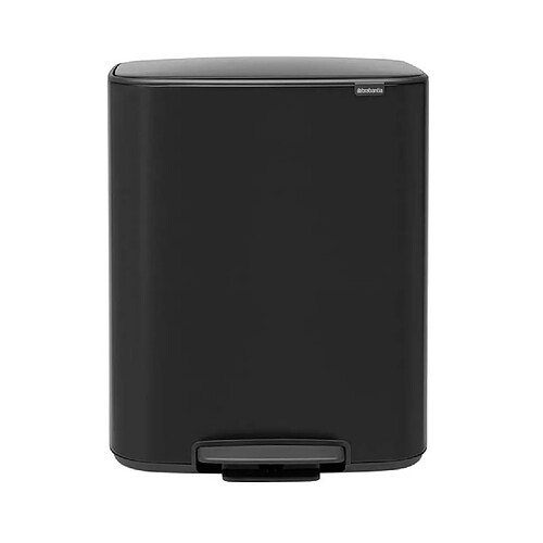 Poubelle à pédale 2x30l matt black - 211508 - BRABANTIA