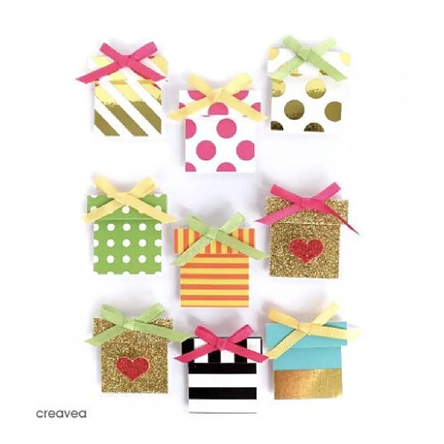 Graines Creatives Stickers 3D Cadeau - 9 autocollants