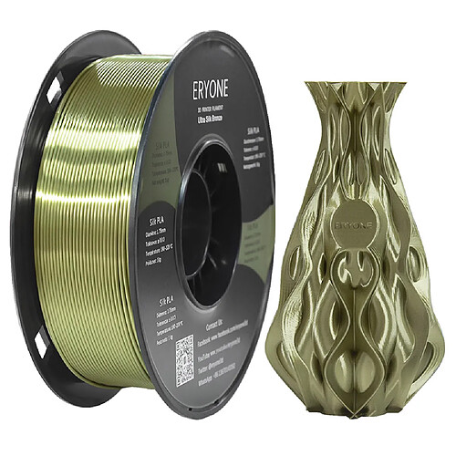 None Filament PLA ERYONE Ultra Silk pour imprimante 3D 1 kg (2,2 lbs) / Bobine - Bronze