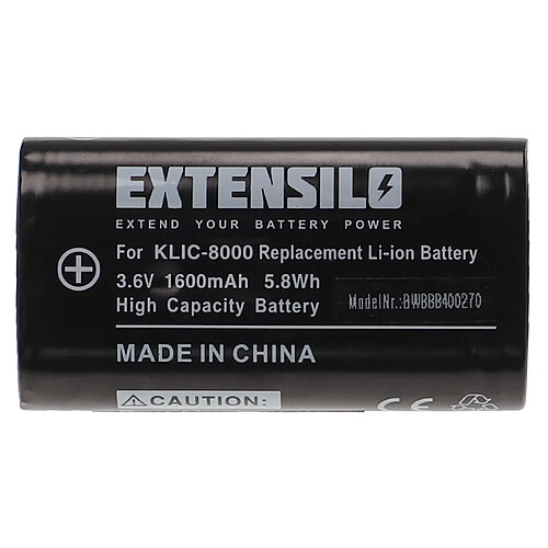 Vhbw EXTENSILO Batterie compatible avec Ricoh Caplio R1V, R1, R1S, R2, RZ1 appareil photo, reflex numérique (1600mAh, 3,6V, Li-ion)