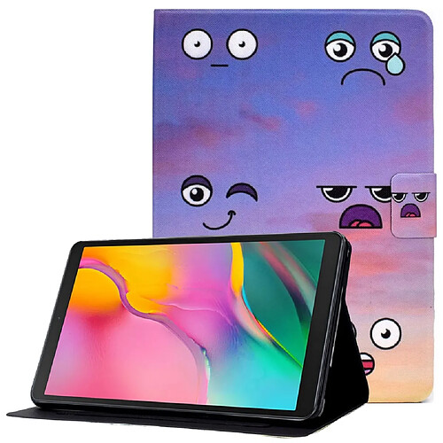 Etui en PU anti-chute avec support et porte-carte pour votre Samsung Galaxy Tab A 10.1 (2019) T510/T515 - Expression faciale