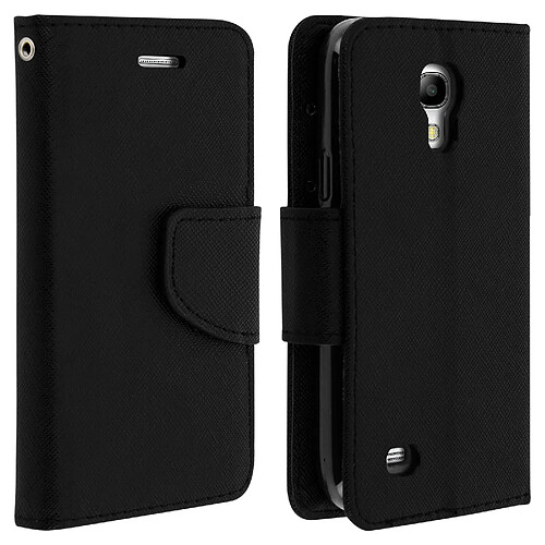 Avizar Housse Samsung Galaxy S4 Mini Etui Porte-carte Fonction Stand Fancy Style - noir