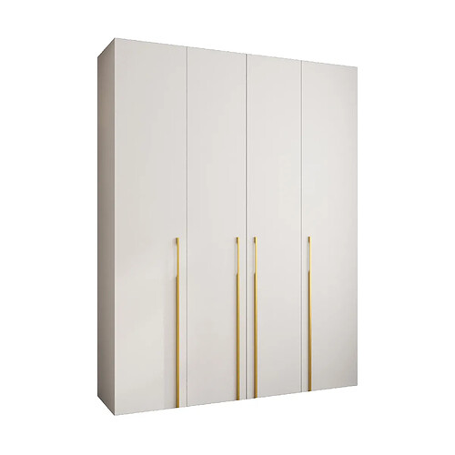 Abiks Meble Armoire à portes battantes Como 3 245,5/190/50 4 portes (blanc/doré)