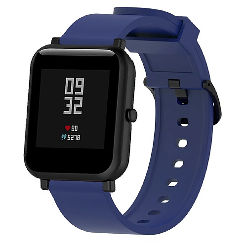 Wewoo Bracelet pour montre connectée Dragonne Sport en silicone brillant Huami Amazfit Bip Lite version 20 mm bleu aqua