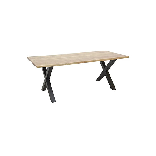 Aubry Gaspard Table rectangulaire en acacia pied X L 200 Ep. 35mm.