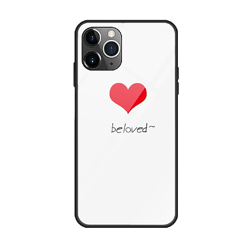 Wewoo Coque Rigide Pour iPhone 11 étui en verre coloré peint coeur rouge