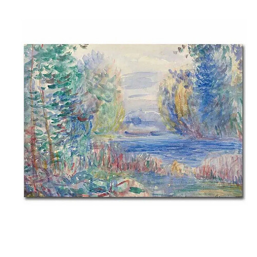 EPIKASA Impression sur Toile Renoir Paysage Fluvial, Multicouleur, Polyester, 70x3x50 cm