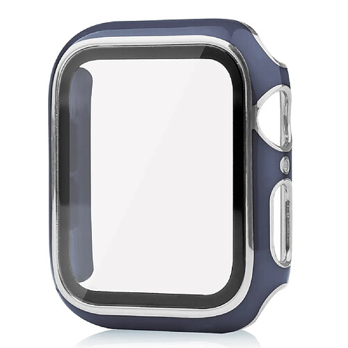 Coque en TPU électroplaqué, bleu/argent pour votre Apple Watch Series 7 45mm