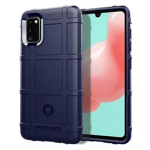 Coque en TPU peau de grille carrée robuste antichoc bleu foncé pour votre Samsung Galaxy A41 (Global Version)