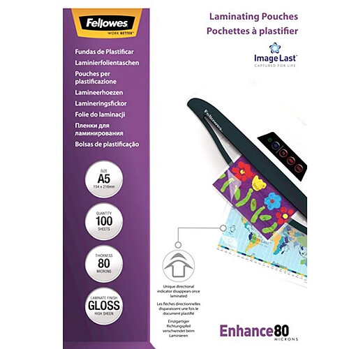 Couvertures de plastification Fellowes ImageLast A5 100 Unités A5 Transparent