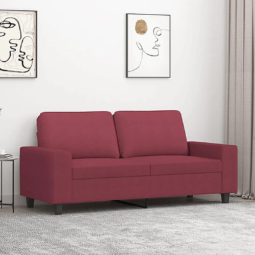 vidaXL Canapé à 2 places Rouge bordeaux 140 cm Tissu