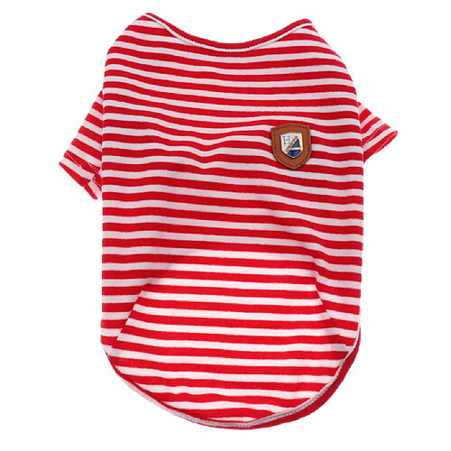 chien chemises rayé chien t-shirt chiot vêtements petit moyen grand chiens rouge-l