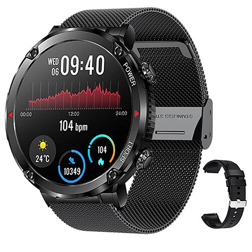 Yonis Montre Connectée Étanche Sport Bluetooth Musique