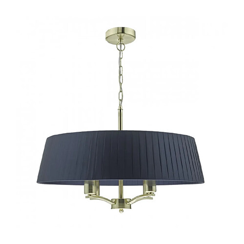 Luminaire Center Suspension Cristin laiton satiné et bleu satiné 4 ampoules