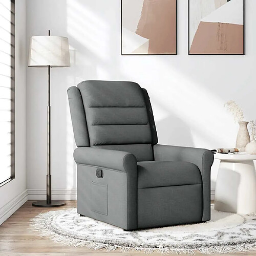 vidaXL Fauteuil inclinable Gris foncé Tissu