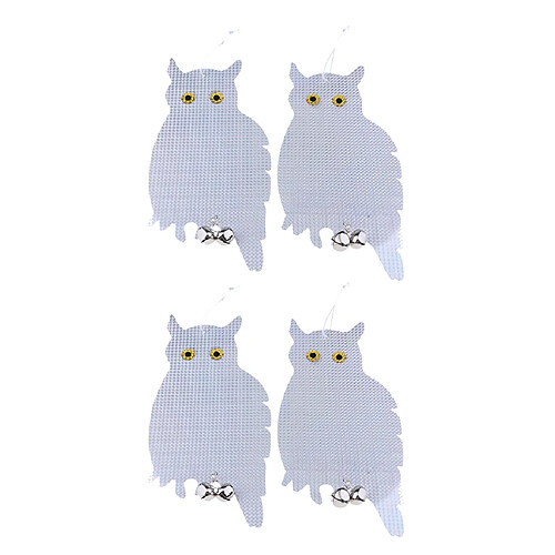 4x Chouette Leurre Hibou Épouvantail de Jardin Animaux Realiste Oiseaux Répulsif Clochettes