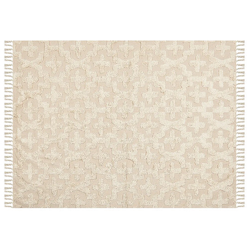 Beliani Tapis en coton 160 x 230 cm beige ITANAGAR