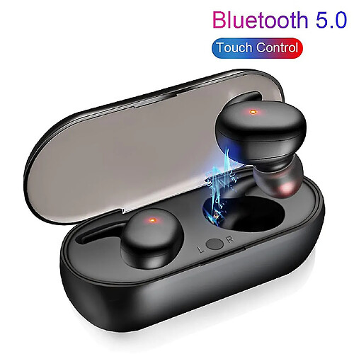 Universal Wireless Bluetooth 5.0 Smart Ringer Empreinte Touch Touds Super Bass Stereo Sports Headphone Headphone With Charging Box HiFi Sound Quality Intégrée Mic AC