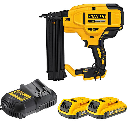 Cloueur de finition 18V 2.0Ah DEWALT - 2 batteries + chargeur + coffret - DCN680D2