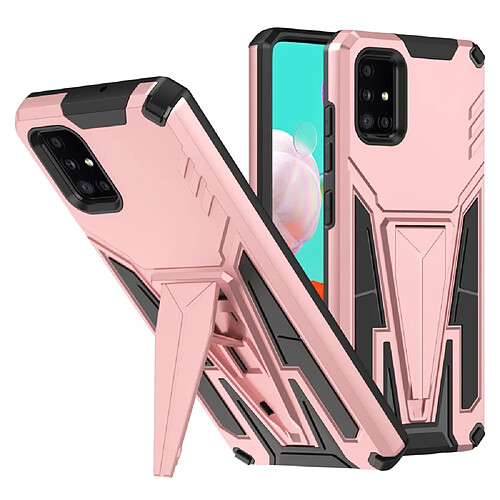 Coque en TPU antichoc, flexible avec béquille or rose pour votre Samsung Galaxy A71 4G SM-A715