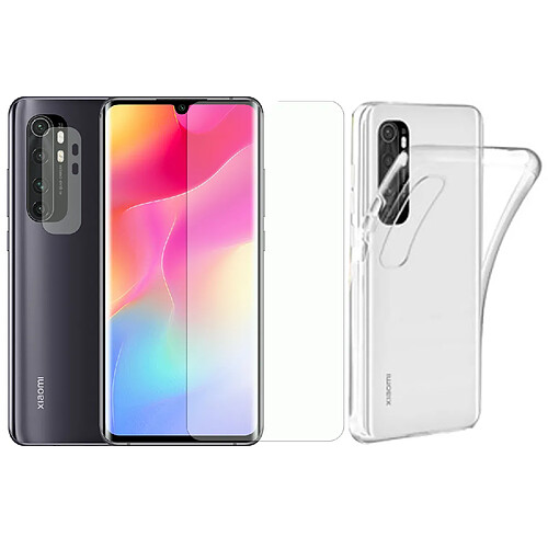 Protection intégrale Verre Trempé incurvé Xiaomi Mi Note 10 Lite+Verre Trempé Caméra Arrière+Coque souple transparente-Visiodirect