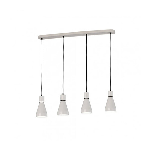 Luminaire Center Suspension Fusion blanc mat 4 ampoules 35cm