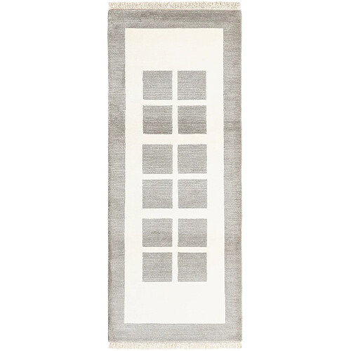 Vidal Tapis de couloir en laine 203x81 gris Darya