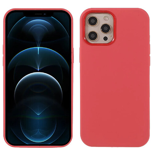 Coque en silicone solide rouge pour votre Apple iPhone 12 Pro Max 6.7 pouces