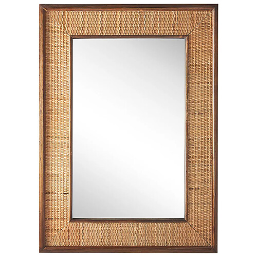 Beliani Miroir IGUALA Bambou Naturel