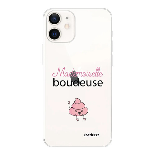 Coque iPhone 12 mini souple transparente Mademoiselle boudeuse Motif Ecriture Tendance Evetane