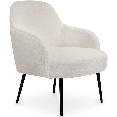 ICONIK INTERIOR Fauteuil Rembourré - Bouclé Blanc - Hyra Blanc