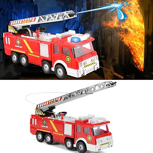 Universal Nouveaux camions à jet d'eau, jouets, pompiers, camions électriques, voitures, musique, jouets éducatifs légers, enfants, garçons, enfants, jouets, cadeaux d'anniversaire.(Rouge)