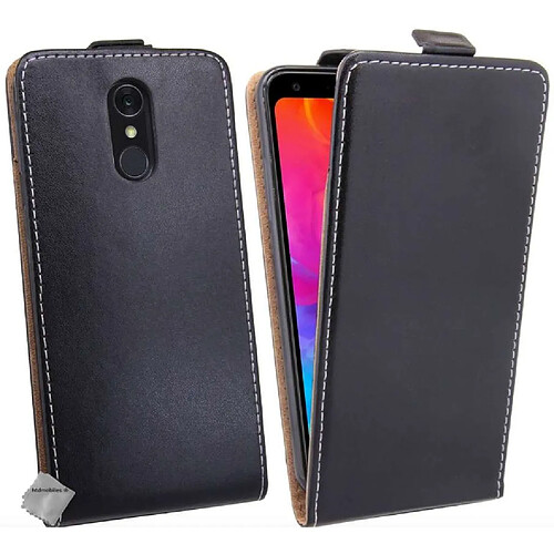 Htdmobiles Housse etui PU cuir fine pour LG Q7 + verre trempe - NOIR