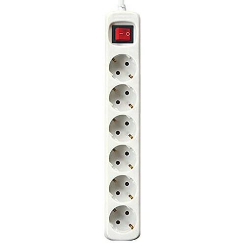 Multiprise 6 Prises avec Interrupteur Silver Electronics Blanc