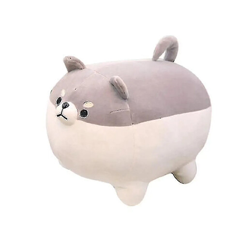 Universal 15,75 pouces en peluche caricaturé animal shiba inu jouet en peluche anime corgi mignon chien moelleux (gris)