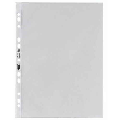 Elba 100460990 Premium Lot de 100 pochettes perforées en polypropylène avec ouverture sur le dessus et compatibles avec un rétroprojecteur Transparent lisse Épaisseur 0,12 mm Format A4