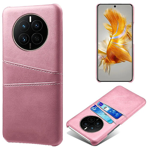 Coque en TPU + PU anti-rayures avec deux porte-cartes pour votre Huawei Mate 50 4G - or rose