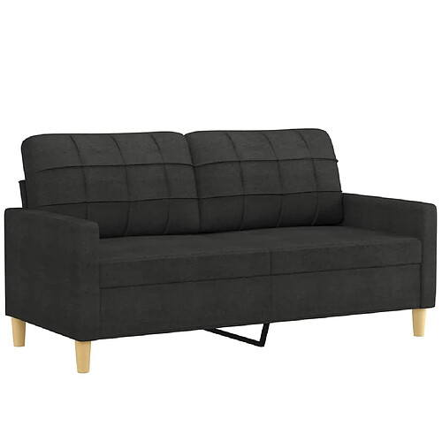 Maison Chic Canapé à 2 places,Sofa de Salon,Canapé droit Noir 140 cm Tissu -GKD344154