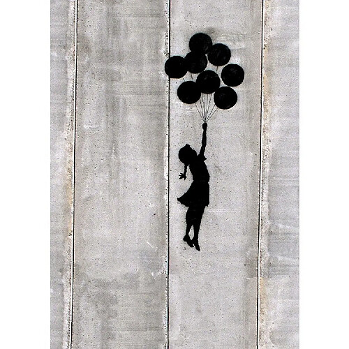 EPIKASA Impression sur Toile Banksy Fille avec ballons