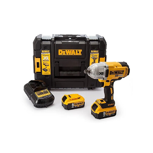 DEWALT Boulonneuse a chocs Brushless DCF899P2 - 950 Nm - Livrée avec 2 batteries 18 V et chargeur multi-voltage