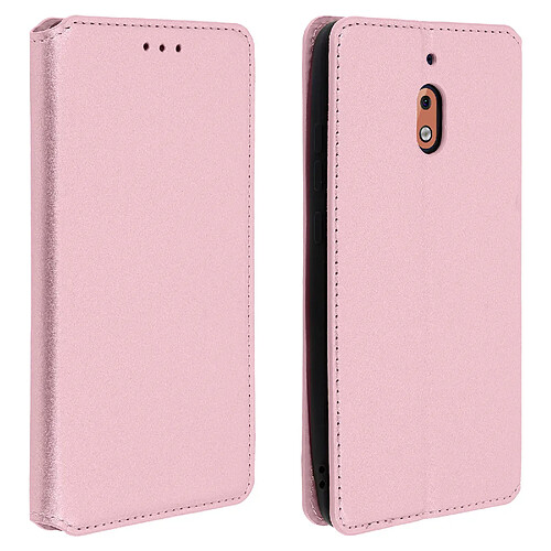 Avizar Housse Nokia 2.1 Étui folio Porte-cartes Fonction Support - Rose champagne