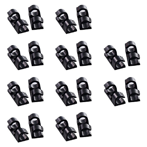 20 Pcs Fil Câble Cordon Clips Pince Mur Tidy Organisateur Titulaire Adhésif Blanc