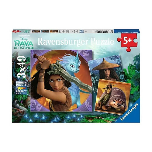 Ravensburger Puzzles 3x49 pieces - Raya, la courageuse guerriere / Disney Raya et le dernier dragon