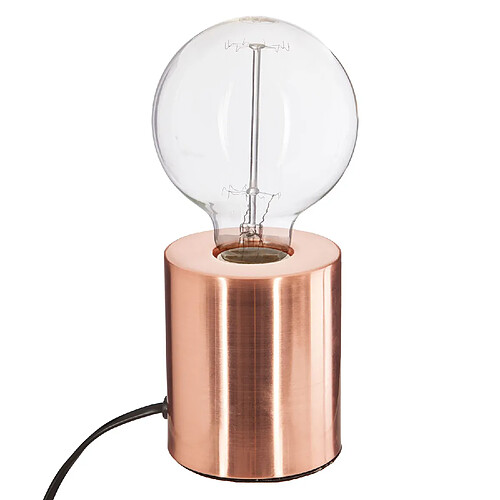 Atmosphera, Createur D'Interieur Lampe à poser en fer Ampoule - H. 10,5 cm - Couleur cuivre