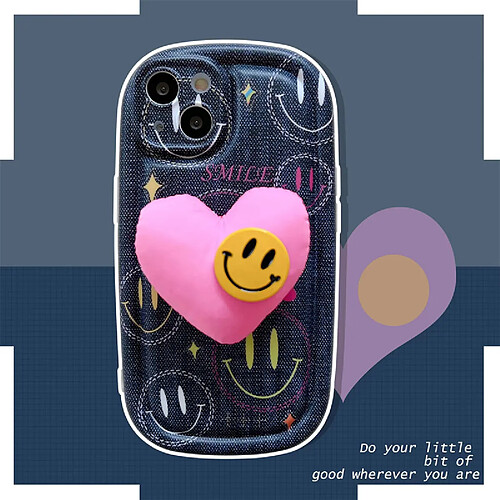 GUPBOO Étui pour iPhone13 étui pour téléphone portable de personnalité d'amour de cowboy smiley pour femmes