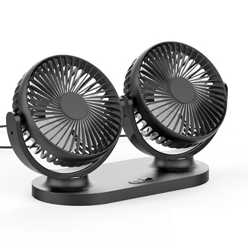 Universal 12V 24V Portable Mini Car Fan 3 Gears 360 Degrees Full Circle Réglable Car Cooling Double Head Fan Accessoires d'intérieur de voiture | Ventilateurs