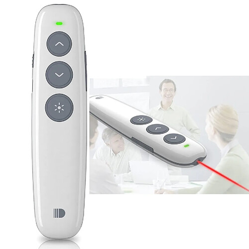 Wewoo Télécommande blanc 2.4GHz rechargeable Powerpoint Présentation sans fil Cliker Pen Control, Distance de contrôle: 100m