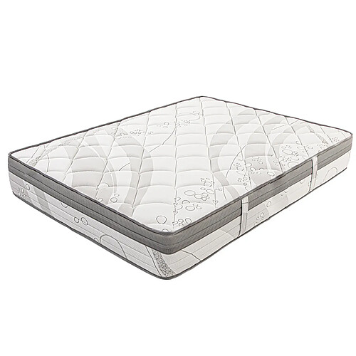 Visiodirect Matelas à ressorts ensachés ERLY, 140x190 cm, en mousse haute densité, Soutien ferme, Indépendance du Couchage