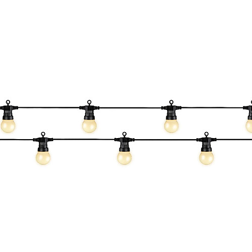 JARDIéco Guirlande lumineuse 20 Led ampoules fumées - Blanc chaud